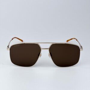 Gucci GG1676S 002 Women NAVIGATOR  BRAND NEW Sunglasses Gold Brown Aviator